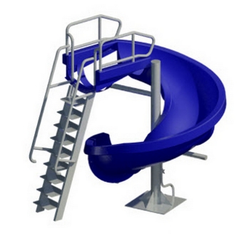 Vortex Half Tube Pool Slide with Ladder