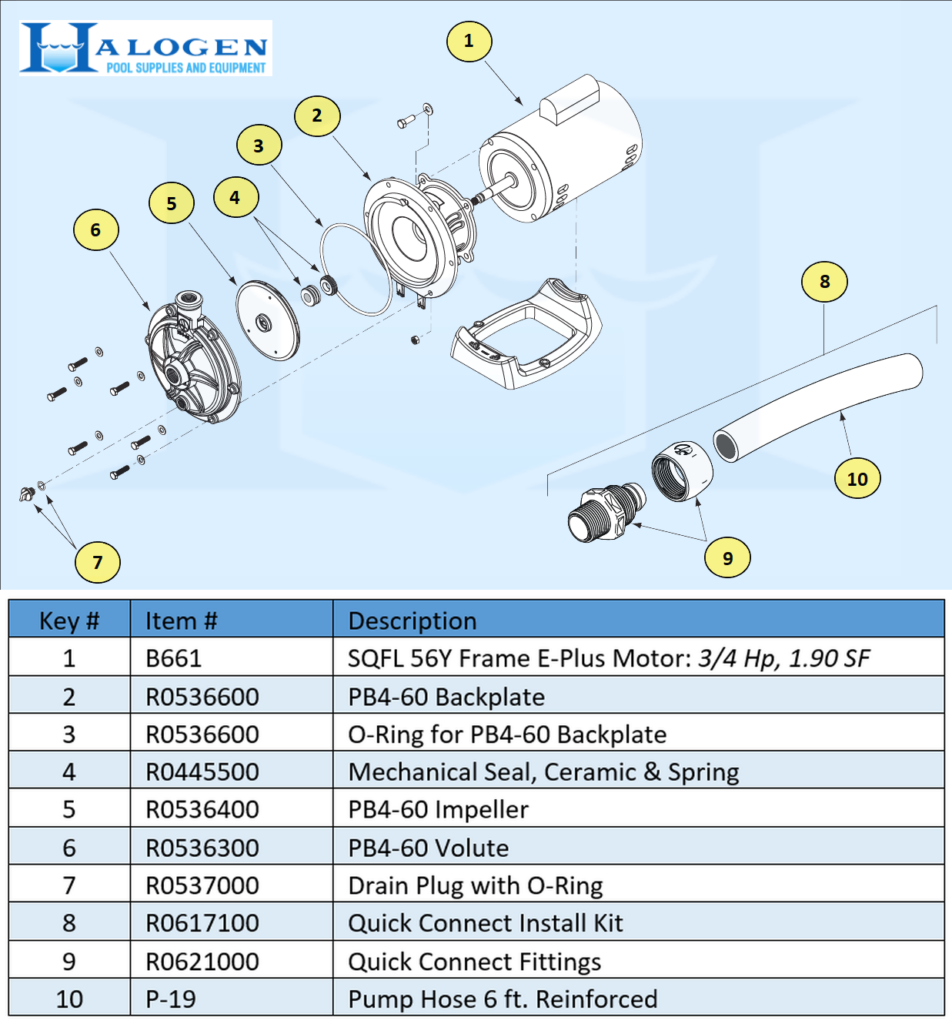 Polaris Booster Pump PB4-60 Parts Breakdown